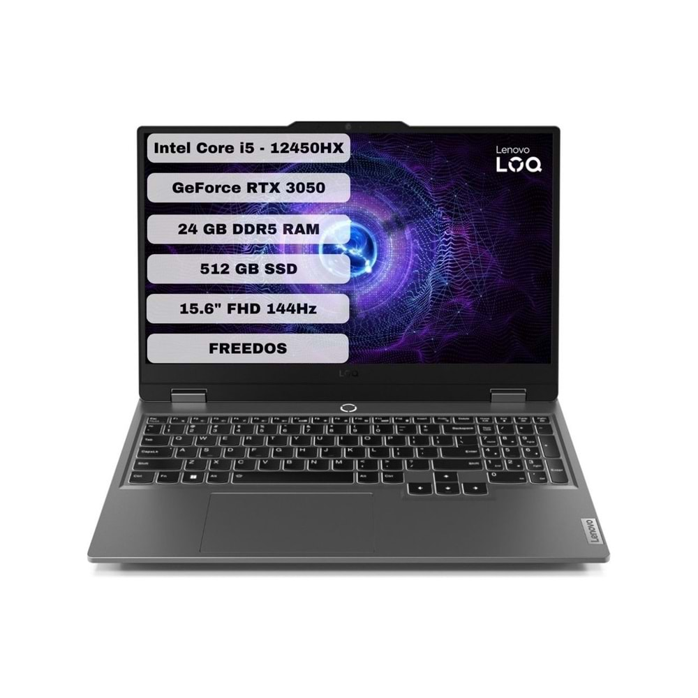 Lenovo LOQ Intel Core i5 12450HX 24GB 512GB RTX-3050 NOTEBOOK DİZÜSTÜ BİLGİSAYAR