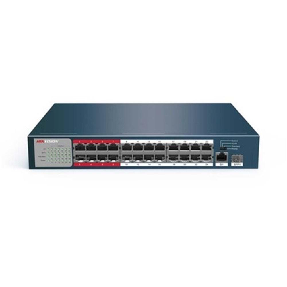 HUB 24 PORT HIKVISION HAIKON DS-3E0326P-E/M (POE) (250w) 1X GIGABIT UPLINK 1X SFP
