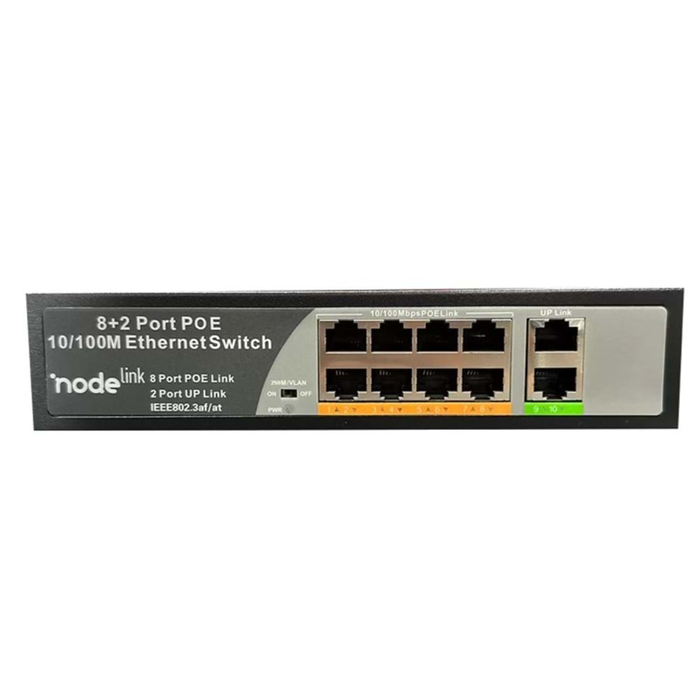 Node Link Power Beam NDL-PB100P8 8+2 10/100 POE Switch 96 watt