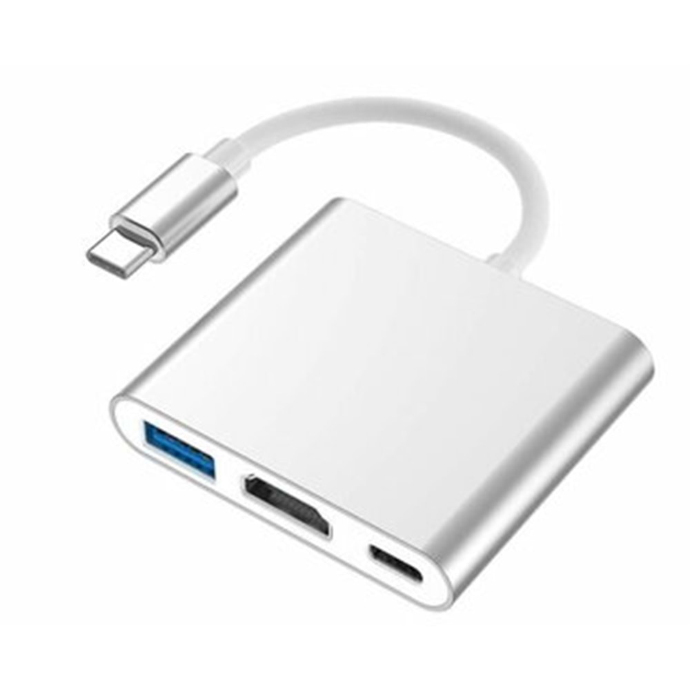 3 İN 1 TYPE-C TO HDTV HDMI 4K USB 3.0 ÇEVİRİCİ DÖNÜŞTÜRÜCÜ ADAPTÖR DOCK STATİON