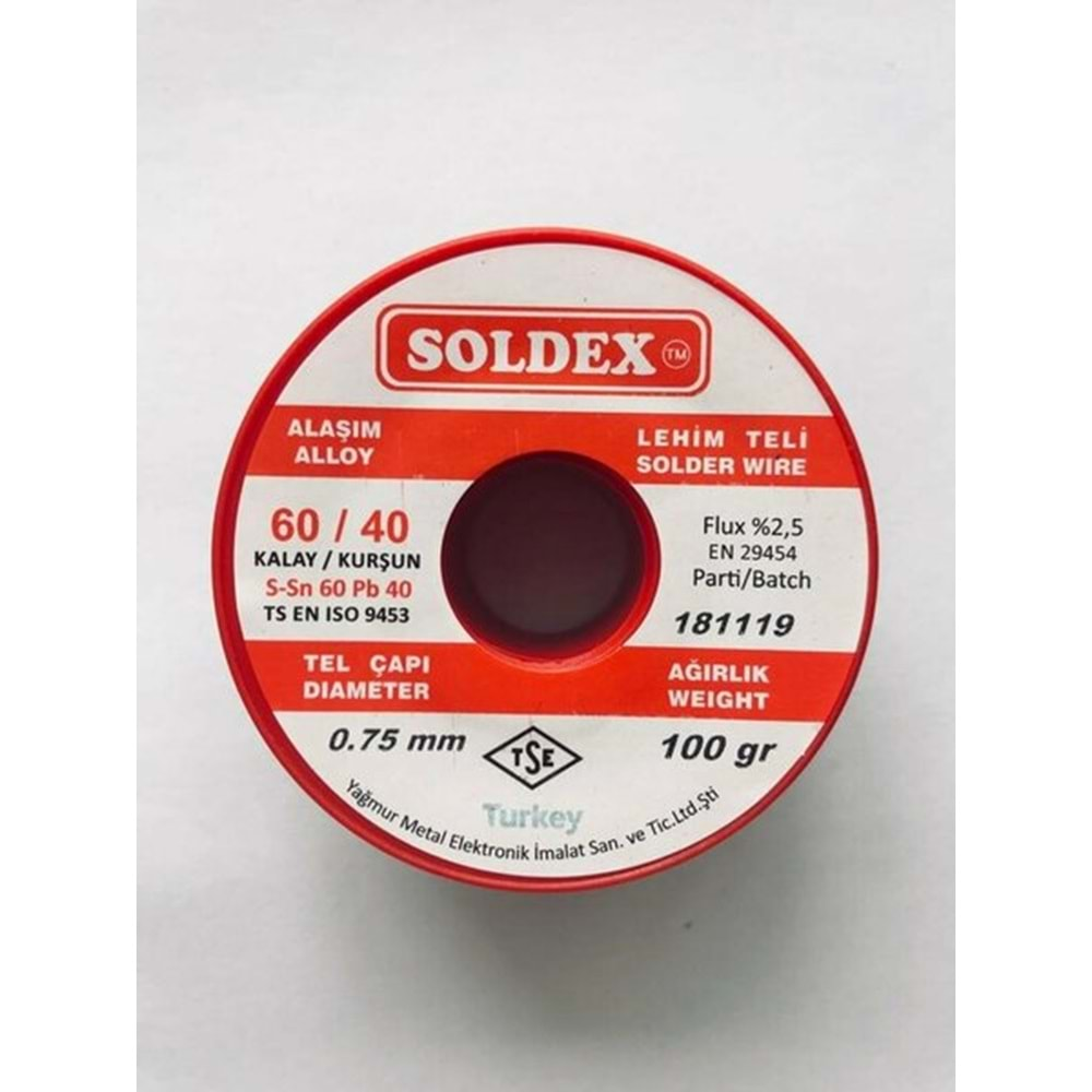 SOLDEX 0,75 MM 100 GR. LEHİM ATMA TELİ