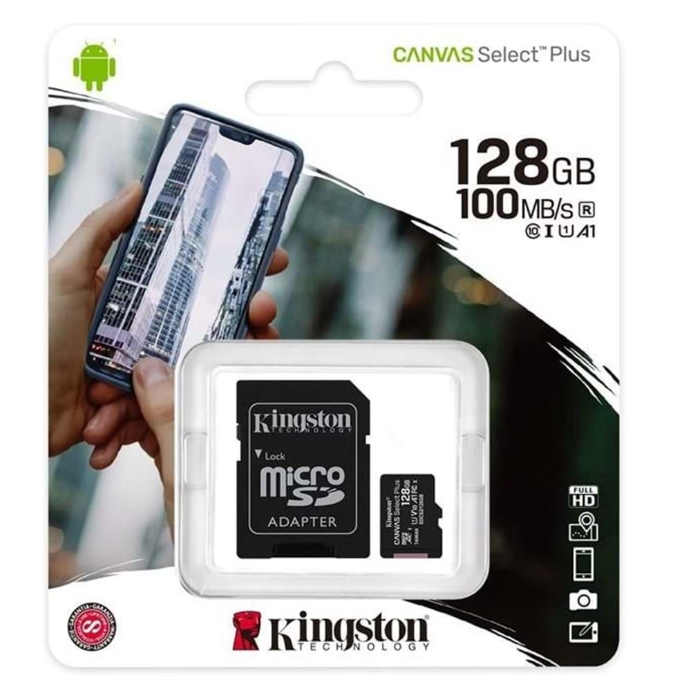 Kingston 128G Micro SD Canvas 100MB SDCS2/128GB microSDXC C Select Plus