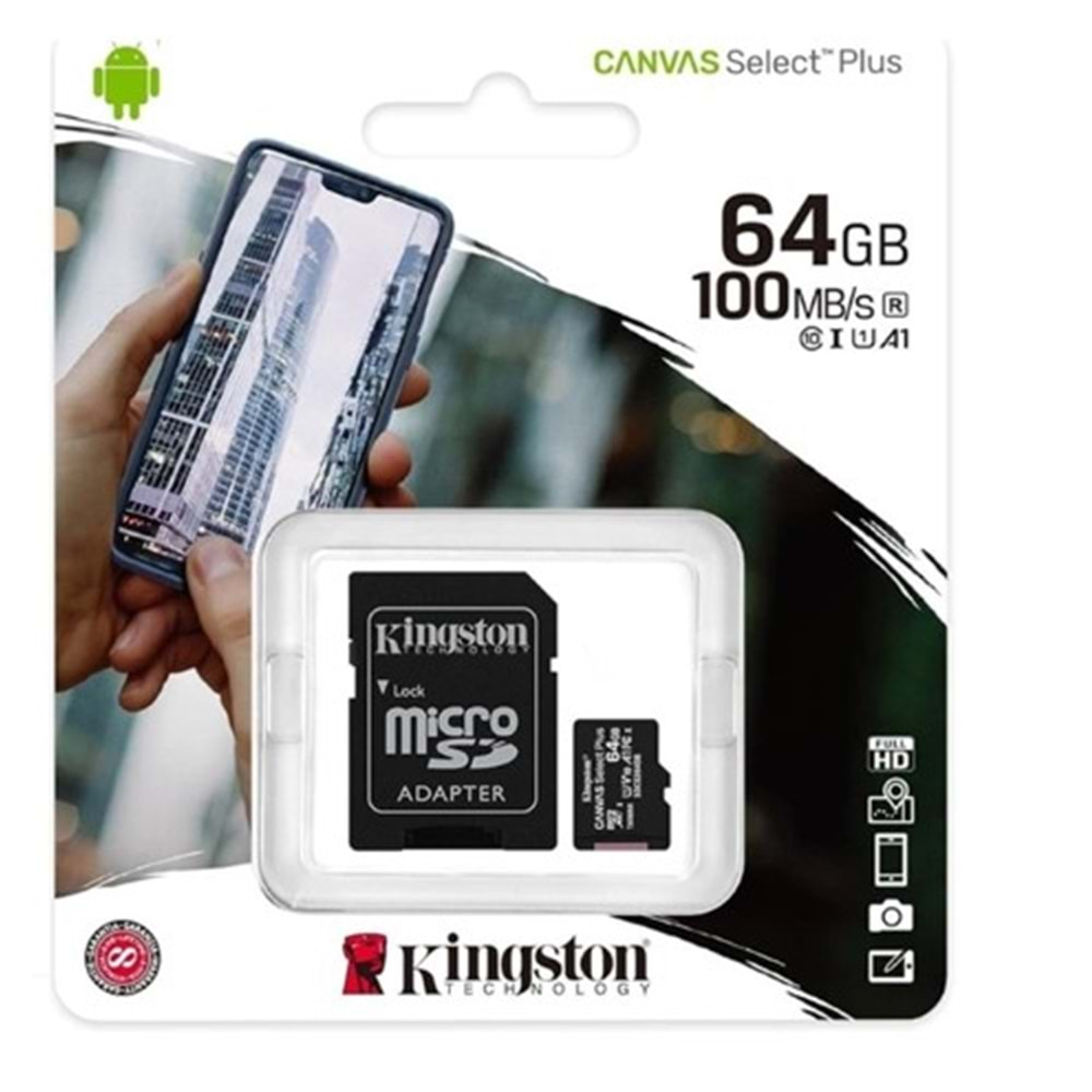 Kingston 64 Gb Mıcro Sd Sdcs2 Canvas Select Plus Hafıza Kartı Class10