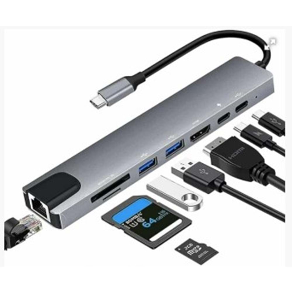 TYPE-C HDTV 8 İN 1 DÖNÜŞTÜRÜCÜ