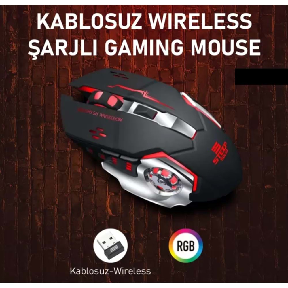 ST-13S Kablosuz - Wireless Şarjlı RGB Gaming Oyuncu Mouse
