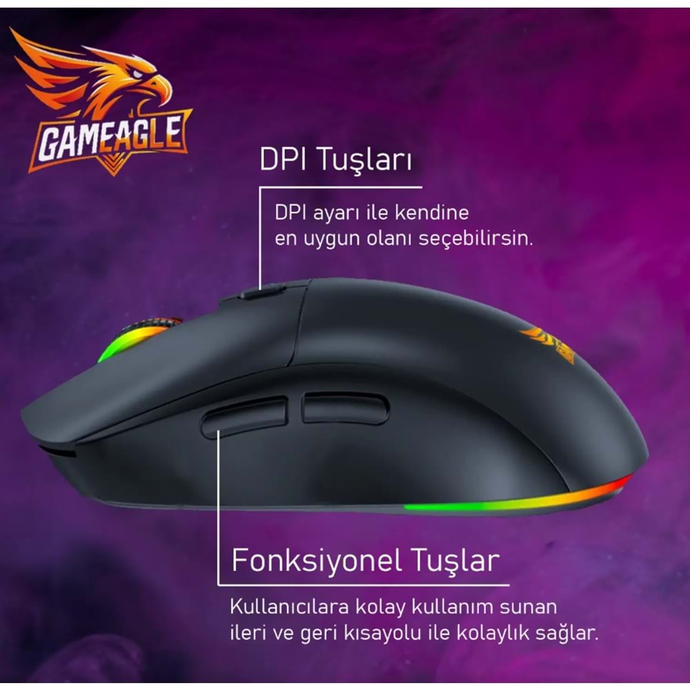 GE171M Kablolu RGB IŞIKLI Optik Mouse (Siyah)
