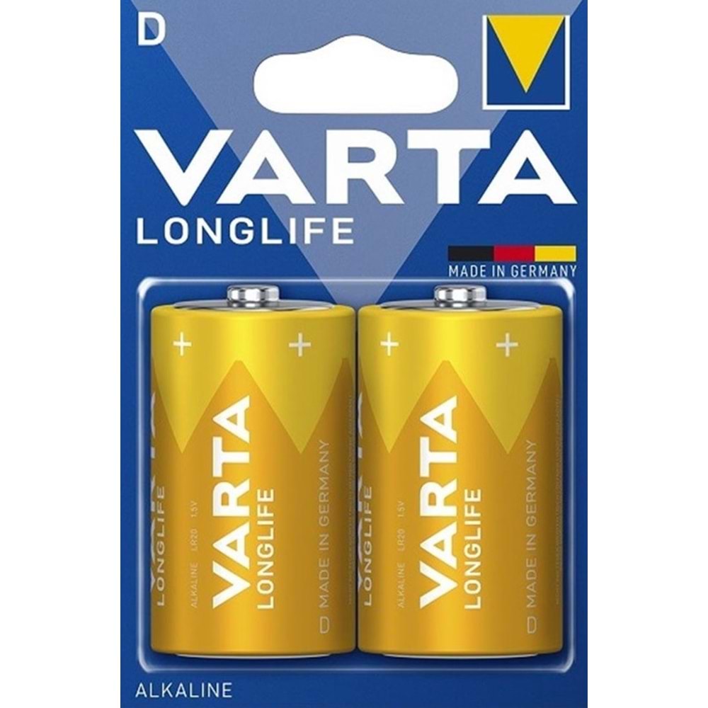 Varta 4120 Longlife Alkalin D Büyük Boy Pil 2'li Paket