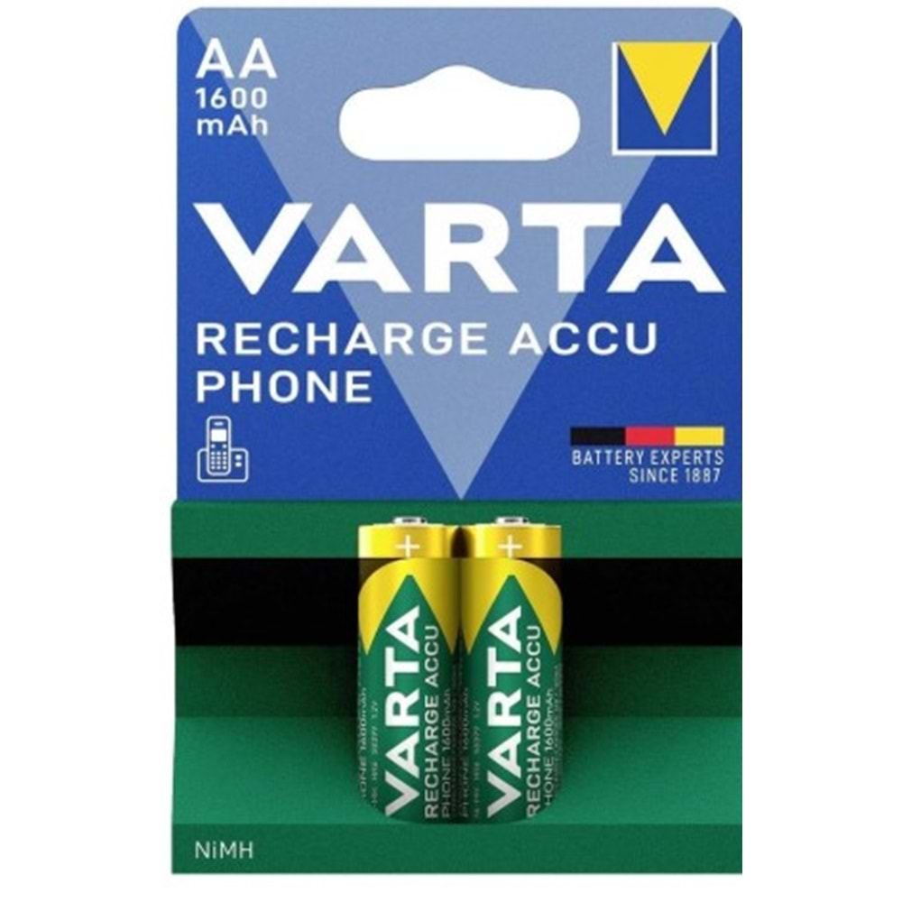 Varta 58399 Phone 1600mAh AA Şarj Edilebilir Kalem Pil 2'li Paket
