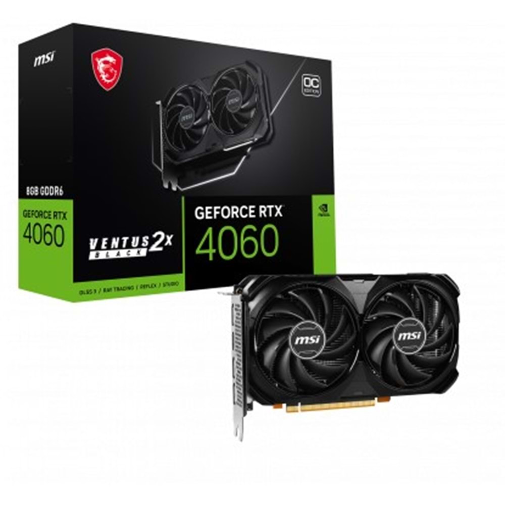 MSI GEFORCE RTX 4060 VENTUS 2X BLACK 8G OC HDMI DP 128 Bit