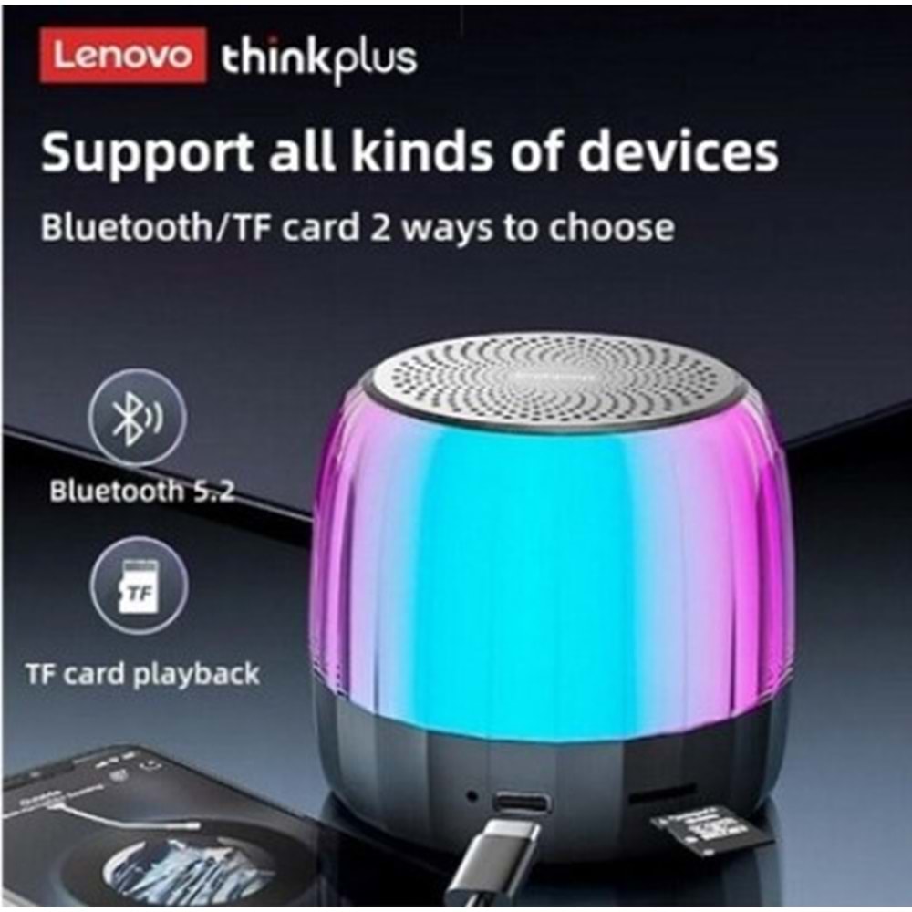 Lenovo K30 Plus rgb ışıklı Bluetooth Hoparlör Siyah