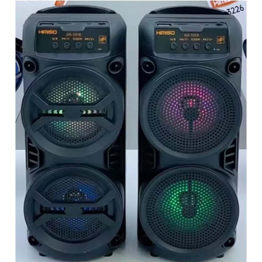KIMISO QS-3226 BT,SD,USB GİRİŞLİ IŞIKLI SPEAKER 6 İNÇ TAŞINABİLİR HOPARLÖR