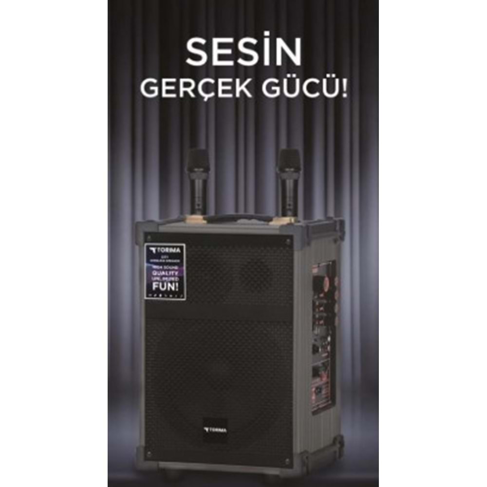 D71 Tutacaklı Ahşap Bluetooth Hoparlör Çift Mikrofonlu Kablosuz Speaker Kahverengi