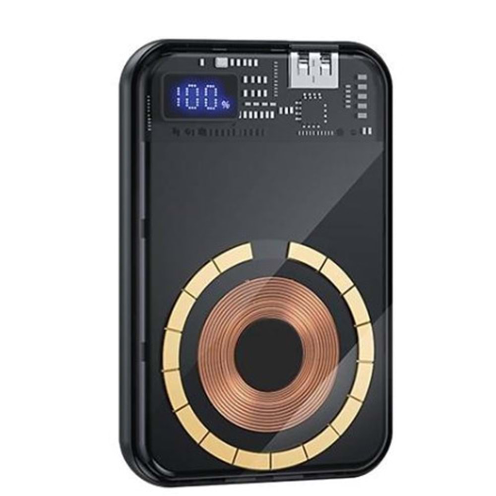 Dexim S5 10.000mAh DCA0061 MAGSAFE KABLOSUZ ŞARJ ÖZELLİKLİ DİJİTAL GÖSTERGELİ POWERBANK