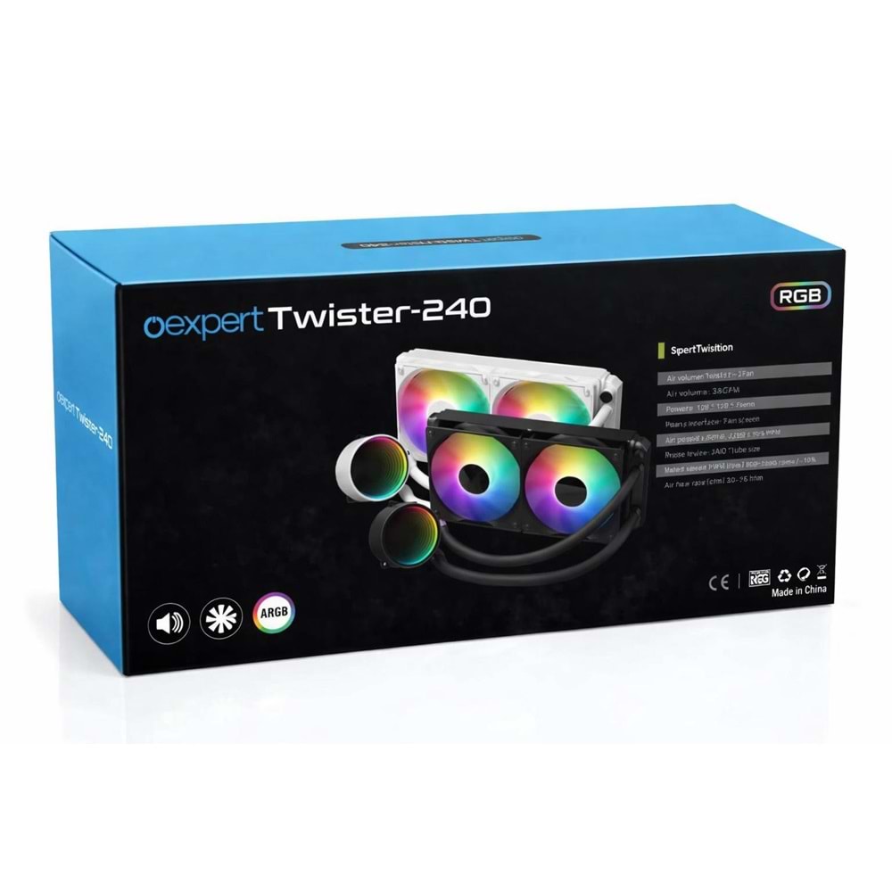 BEYAZ 240MM SIVI SOĞUTMA CPU FAN AMD İNTEL UYUMLU