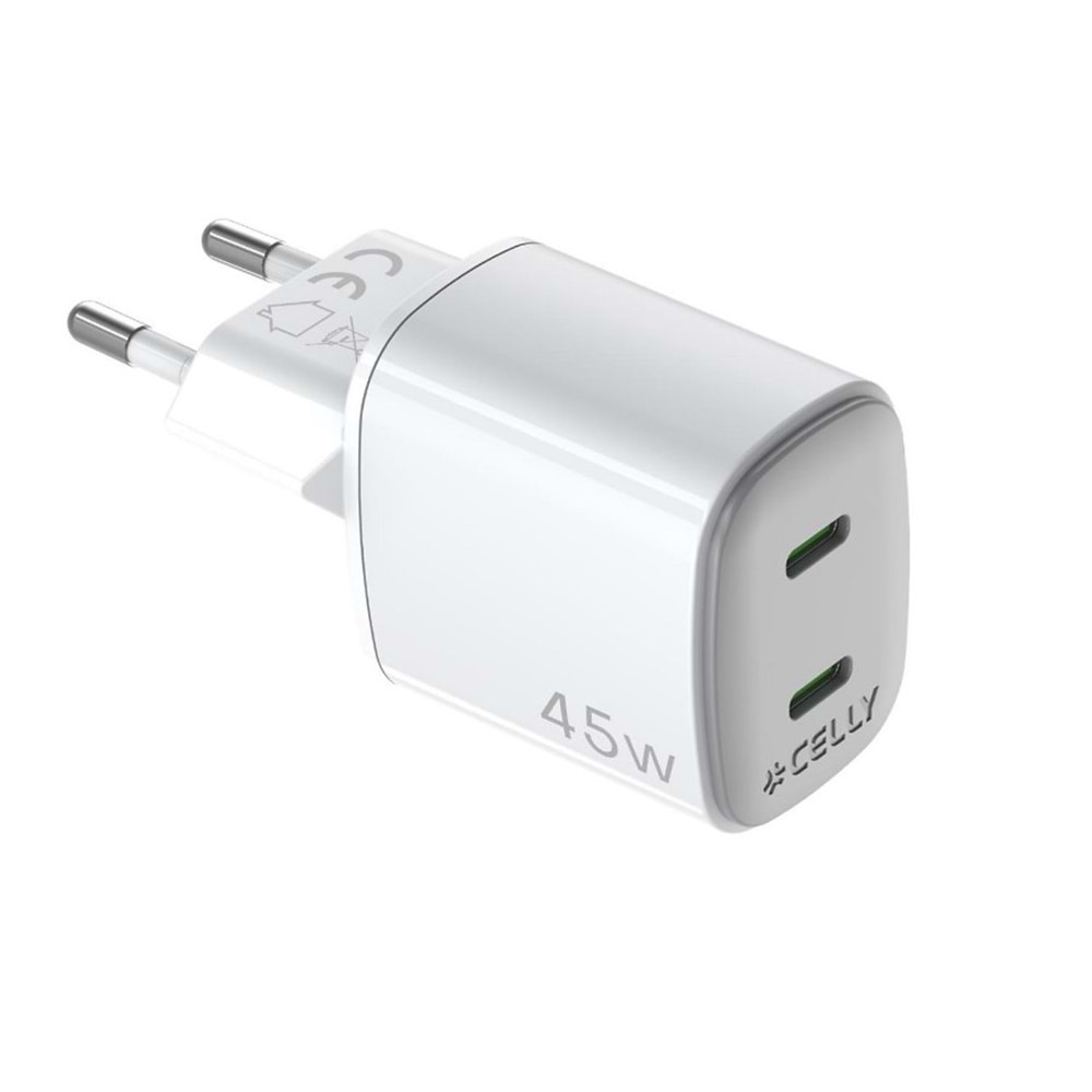 Celly UP TC 2 USB-C 45W Duvar Şarjı Cep Telefonu Adaptör