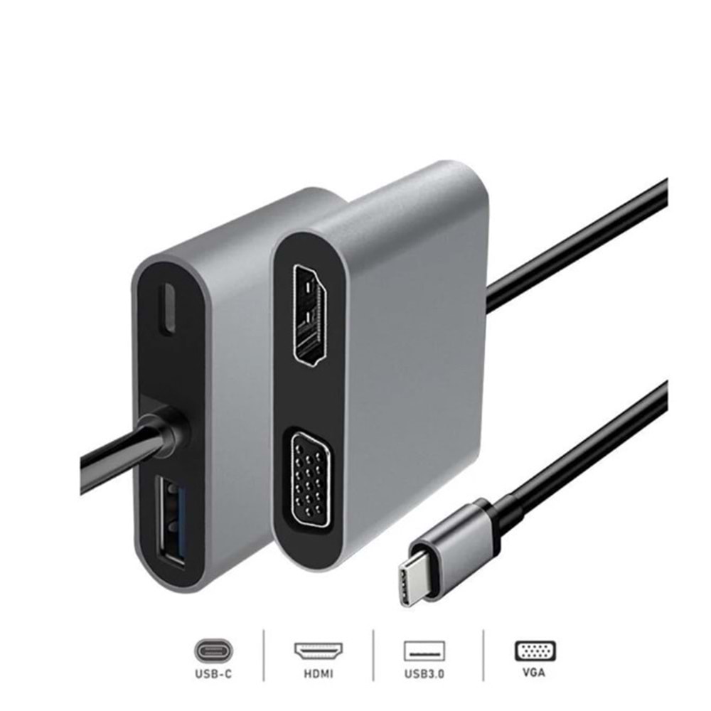 Dexim Premium 4 In 1 Usb-c Hub - Dhu0004 type c usb vga hdmi dock station