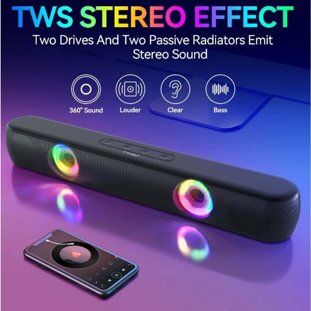 T-WOLF B320 BLUETOOH ŞARJLI SOUNDBAR HOPARLÖR