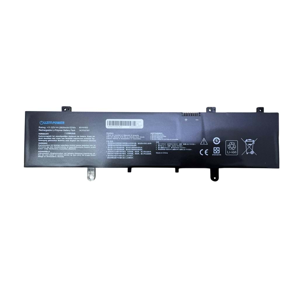 Asus Vivobook 14 X405U X405UA X405UQ X405UR Notebook Batarya Pil B31N1632 S4000 S4000U Batarya Pil