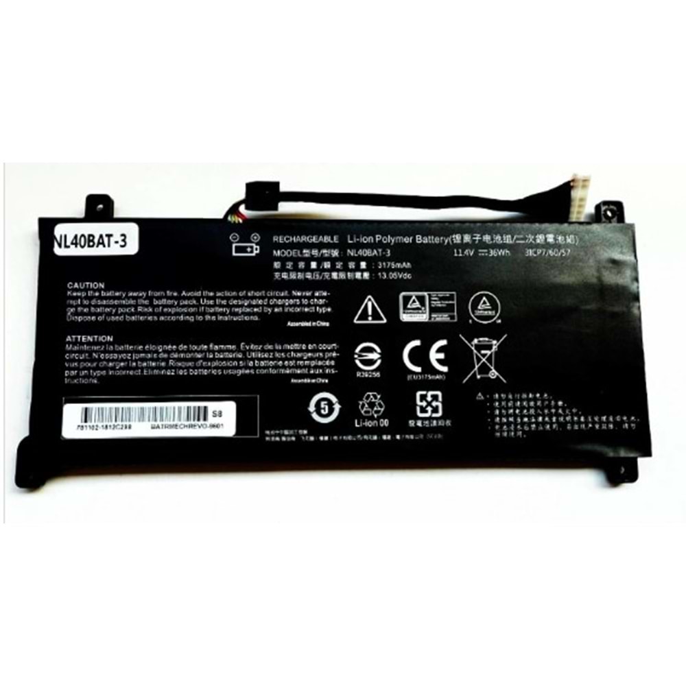 Casper Nirvana X400, X500 NL40BAT-3 Batarya Orjinal Pil NL40CU NL40GU NL50LU NL51LU 6-87-NL40S-32G21 6-87-NL4CS-32B01