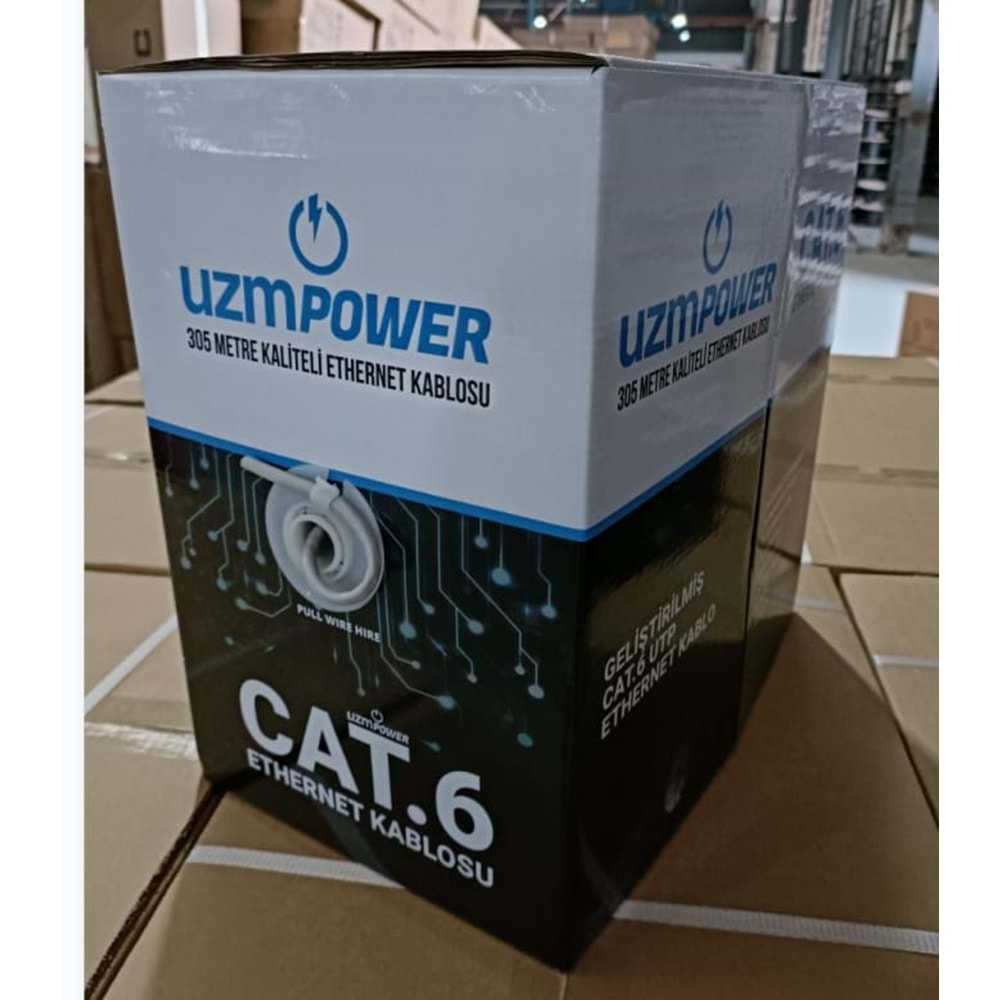 UZMPOWER CAT6 NETWORK KABLOSU UTP indoor iç ortam 23 AWG 0.55mm CCA CAT6 305 METRE