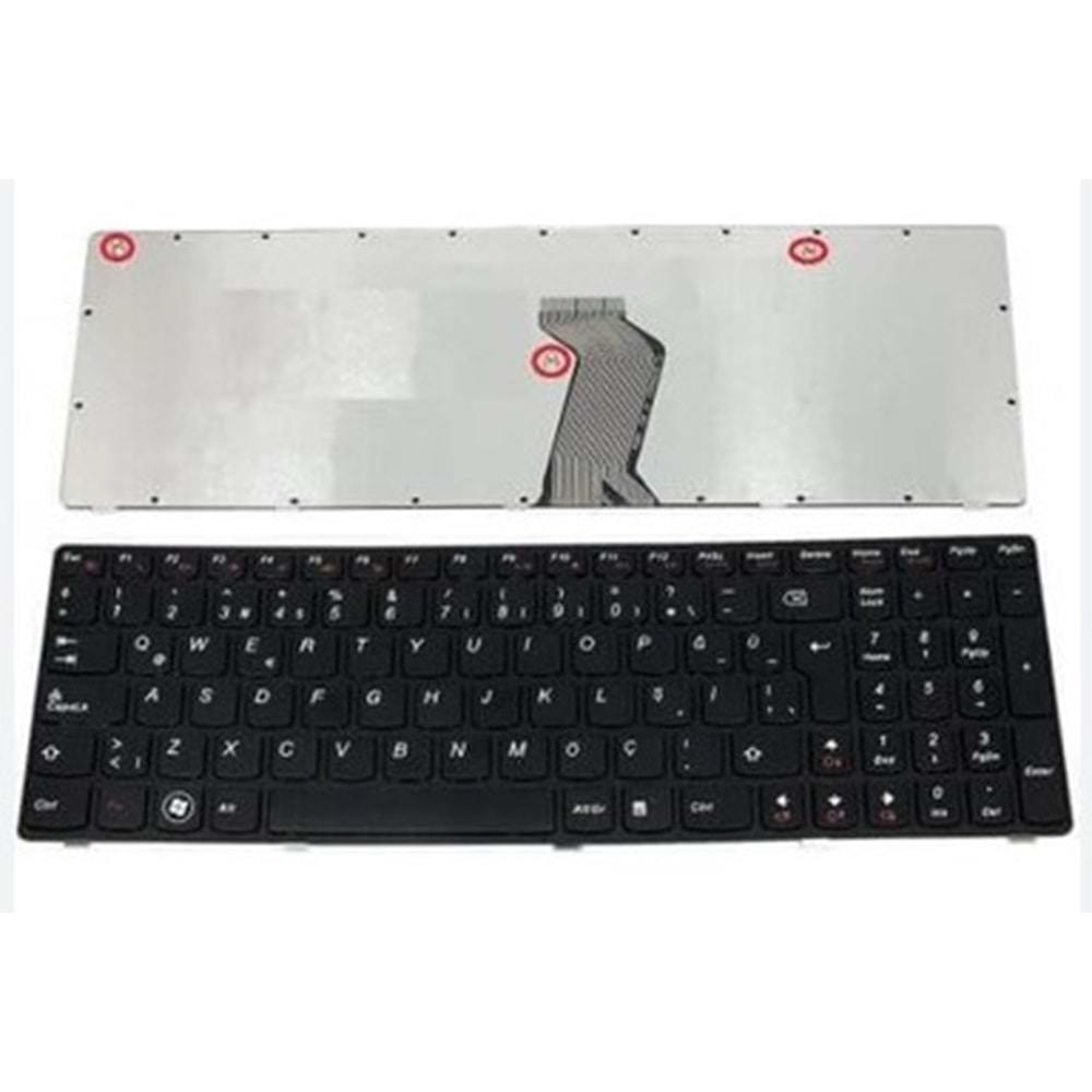 Lenovo G570 G575 g780 Z560 Klavye Türkçe Siyah Çerçeveli 25206783 V-117020Ck2