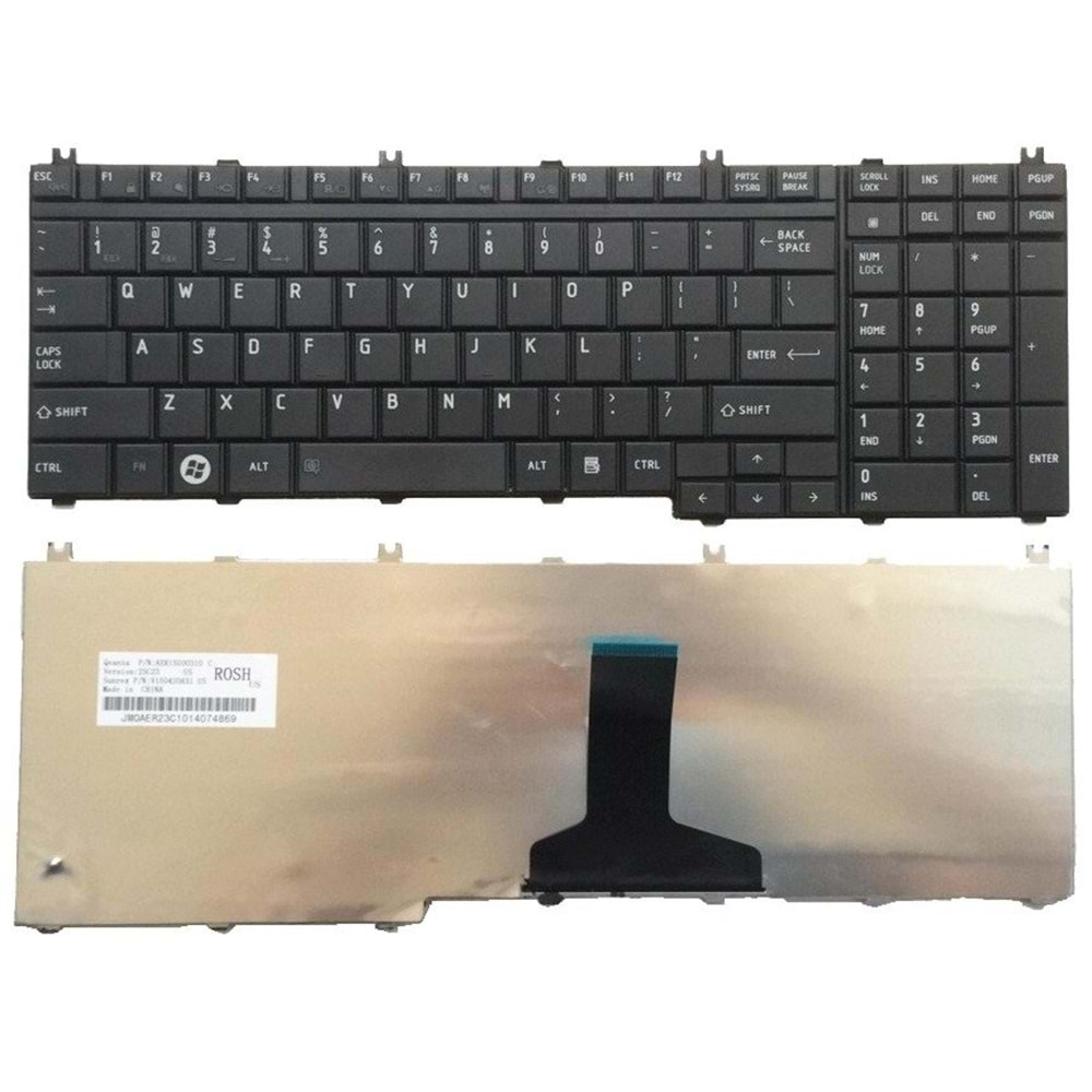 Toshiba Satellite A500 A505 L500 L505 L505D L350 X500 P200 klavye siyah mat