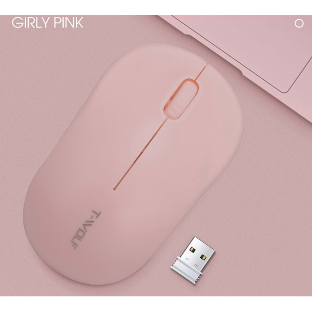 T-WOLF Q4 KABLOSUZ MOUSE - PEMBE