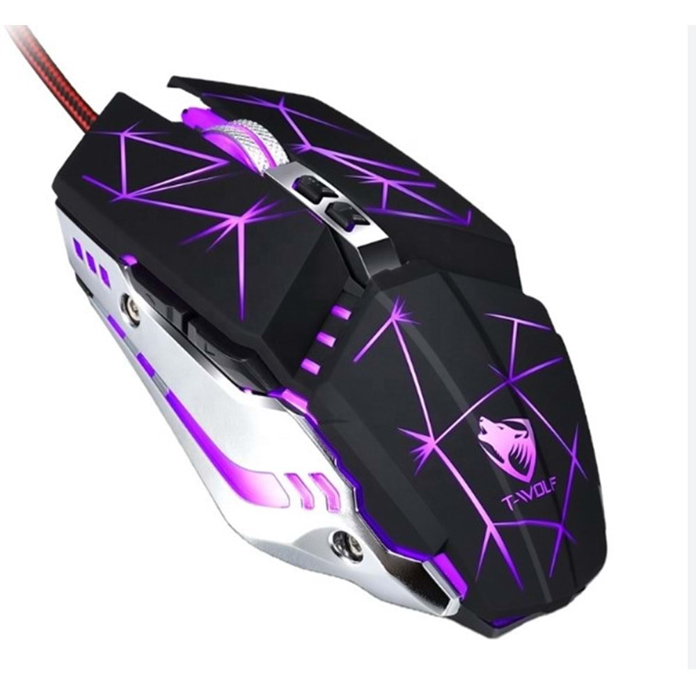 T-WOLF V7 MECHANİC MOUSE SİYAH