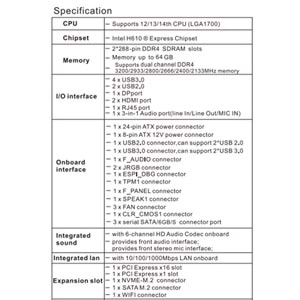 OEXPERT H610 H610M 1700 SOKET ANAKART