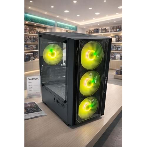 OEXPERT BÖRÜ TEMPERLİ CAMLI 4 X RGB FAN BUTTON KONTROL ATX KASA HD AUDİO, USB 3.0 *1 ,USB 1.0*2