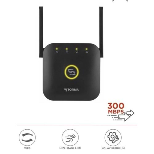 WR-25 Siyah Wifi Sinyal Yakınlaştırıcı Güçlendirici Router 300Mbps