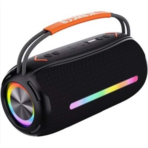 BOOMBOX360 Siyah 20W Su Geçirmez Taşınabilir Rgb Işıklı Bluetooth Hoparlör Tws Speaker Bt 5.1