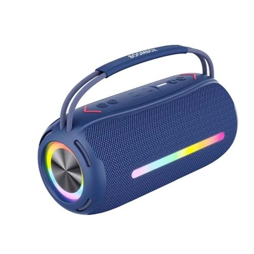 BOOMBOX360 mavi 20W Su Geçirmez Taşınabilir Rgb Işıklı Bluetooth Hoparlör Tws Speaker Bt 5.1