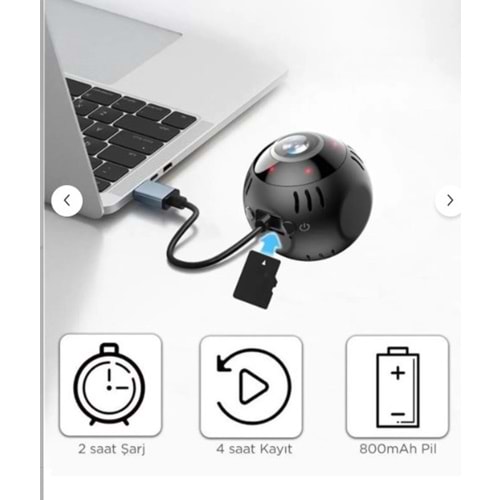 TMR-CMR32 Full Hd Gece Görüşlü Ev Güvenlik Kamerası Mini göz 360 kamera