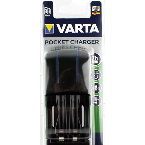 Varta 85045 Pocket Şarj Cihazı, 220 Volt, 4,'lü Kalem ve İnce Kalem Ni-Mh Piller için uygun