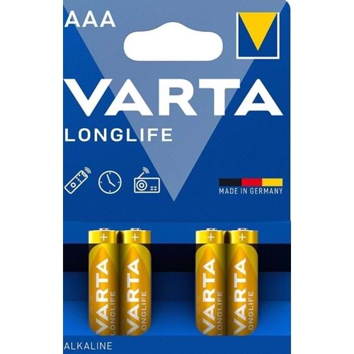 Varta 4103 Longlife Alkalin AAA İnce Kalem Pil 4'lü Paket