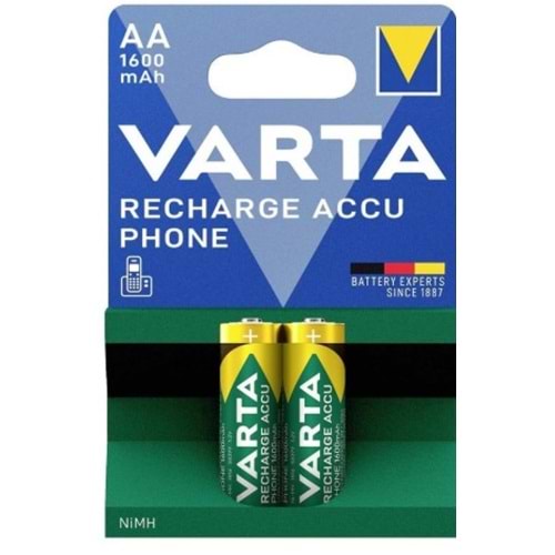 Varta 58399 Phone 1600mAh AA Şarj Edilebilir Kalem Pil 2'li Paket