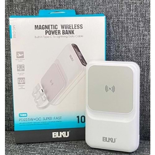 10.000 Mah Powerbank Gerçek Kapasiteli Süper Hızlı Dijital Göstergeli Kendinden Kablolu Magsafe powerbank