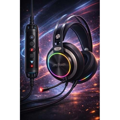 JAMES DONKEY 712 SİYAH 7.1 RGB GAMING OYUNCU KABLOLU KULAKLIK