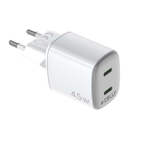 Celly UP TC 2 USB-C 45W Duvar Şarjı Cep Telefonu Adaptör
