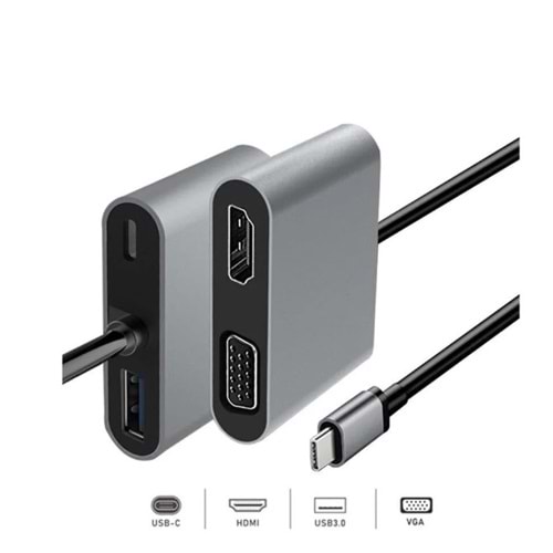 Dexim Premium 4 In 1 Usb-c Hub - Dhu0004 type c usb vga hdmi dock station
