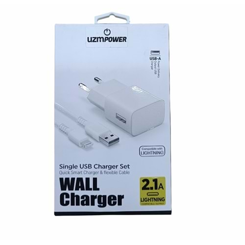 UZMPOWER İphone 2.1A USB TO LIGHTING KABLO + ADAPTÖR SET