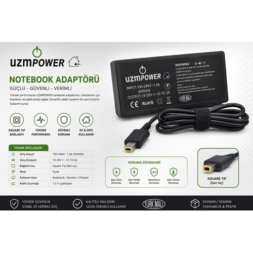 Asus Rog Zephyrus Laptop Şarj Aleti Adaptör 20V 12A 240W Square Tip Kare 20 Pin Uç Yeni Tip