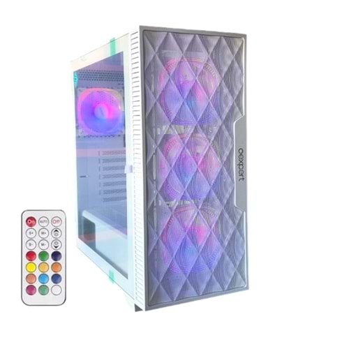 AMD RYZEN 7 5700 3.7 GHZ 65W AM4 / 16 GB DDR4 RAM /512 GB NVME SSD/ VGA RX580 8GB GDDR5 256Bit EKRAN KARTI/KULE CPU FAN 4X RGB FANLI KUMANDA KONTROLLÜ MENTEŞELİ BEYAZ KASA