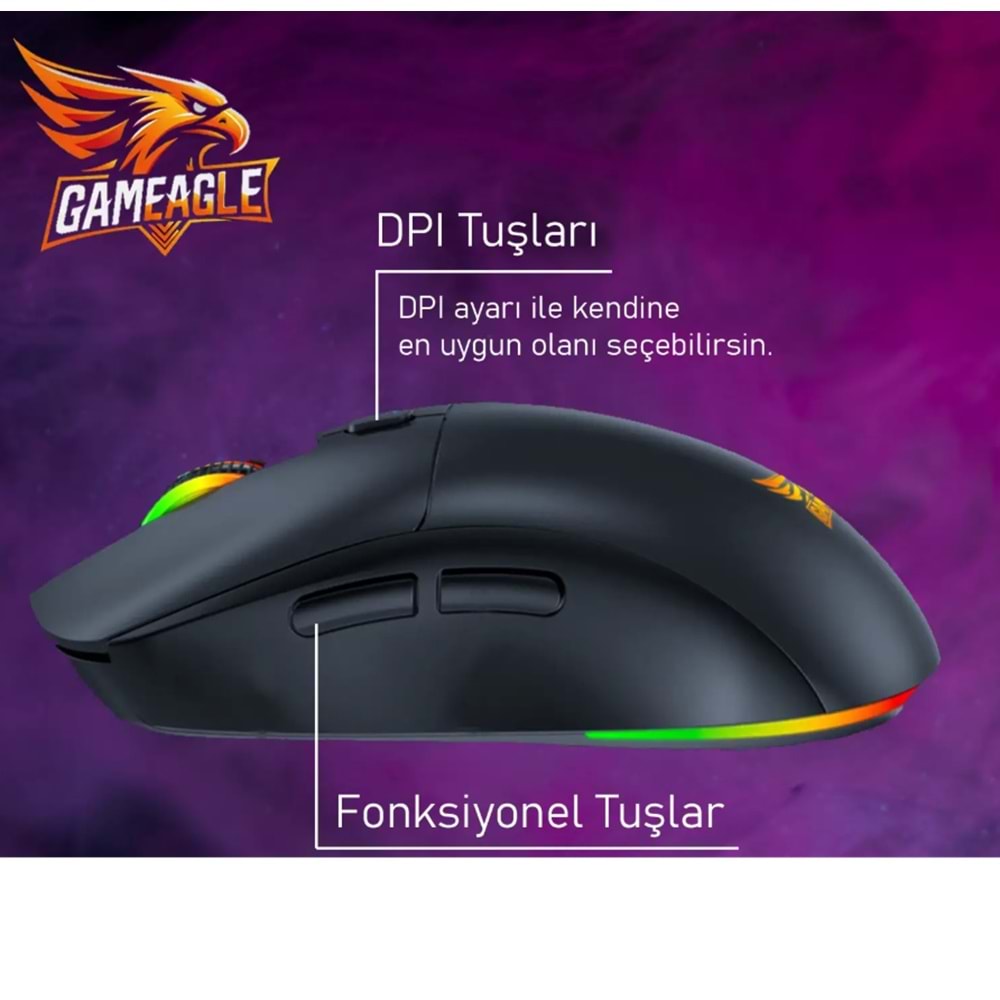 GE171M Kablolu RGB IŞIKLI Optik Mouse (Siyah)